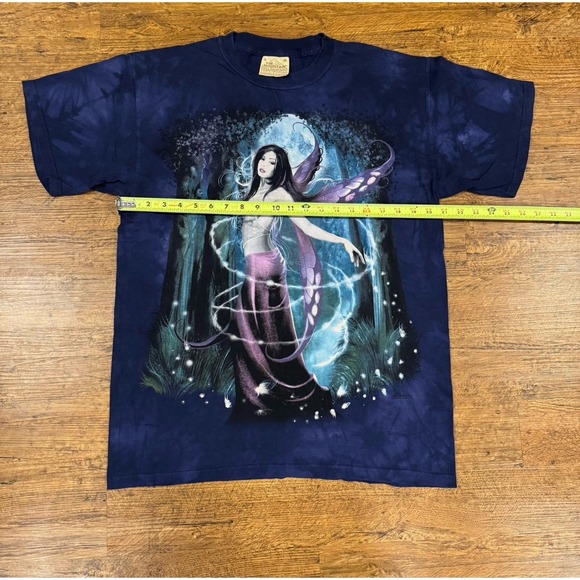 Vintage Y2K The Mountain Purple Tie Dye Moonlight Night Fairy T Shirt Men's M - Picture 8 of 8